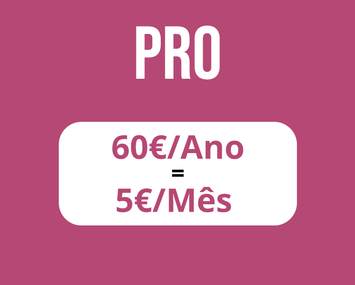 Plano GESFaturação Pro: 60€/ano